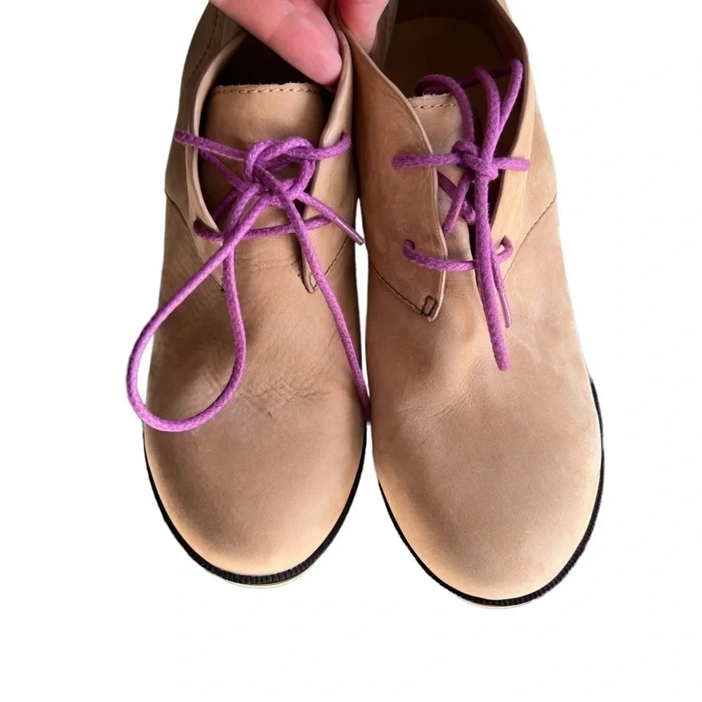 Cole Haan - Air Britt Chukka Ankle Bootie Wedge Tan Casual Heel Western Sz 10.5